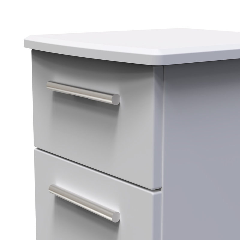 Birriel 40cm W Manufactured Wood Bedside Table, Grey Matt