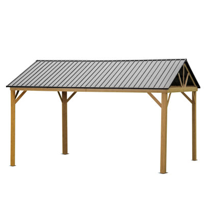 Gianni Outdoor 12'x14' Hardtop Gazebo with Galvanized Steel Gable Roof