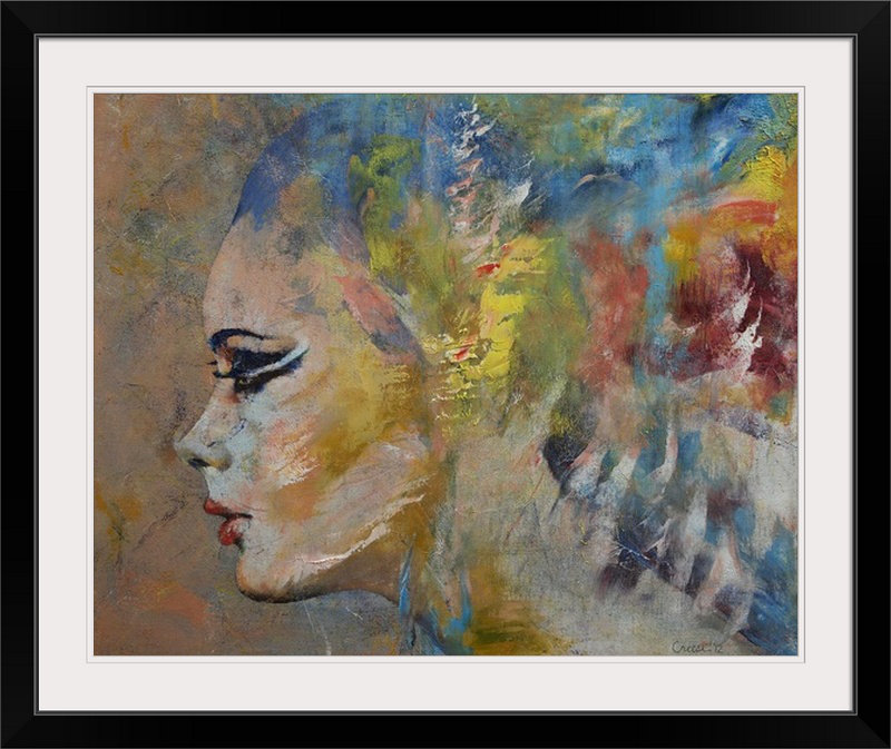 «Massengill Mermaid» par Michael Creese - reproduction d'art, H 20 po x l 23 po x P 1 po, Cadre noir