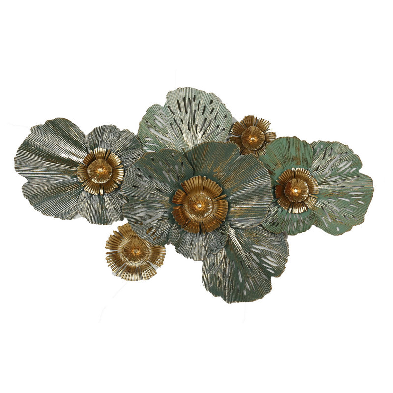 Sherie 45" Rich Green Metal Floral Wall Decoration
