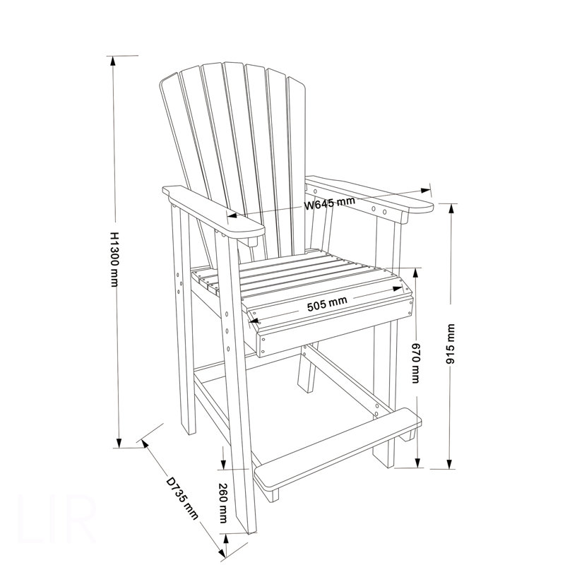 Chaise de bar en PEHD, ensemble de 2 chaises hautes Adirondack pour l'extérieur, tabouret de bar avec dossier haut blanc et gris, ensemble de 2