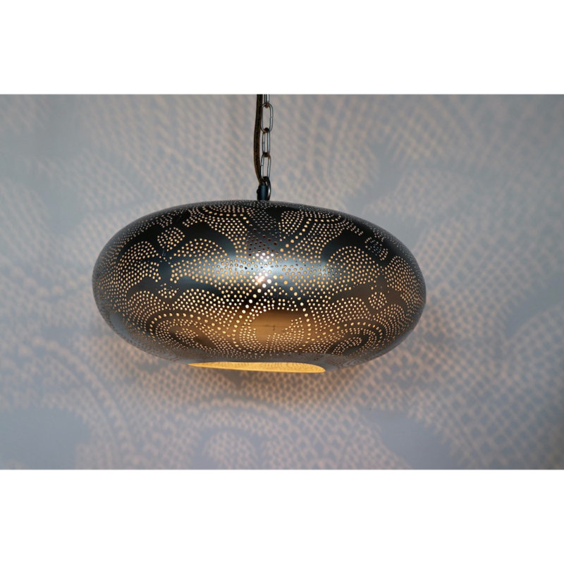 Luminaire suspendu géométrique unique à 1 lumière Diemer, Gris