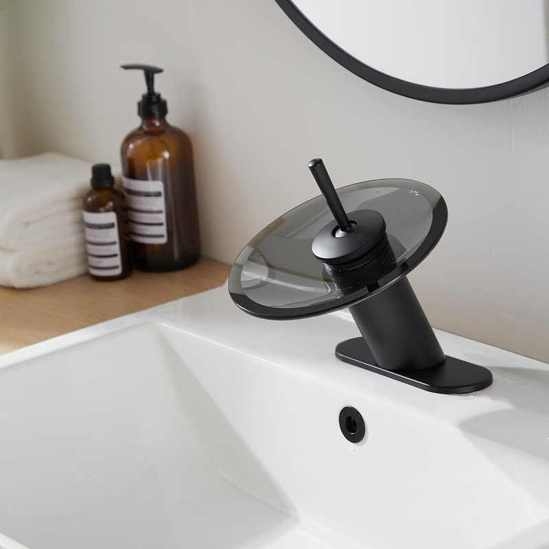 Waterfall Single Hole Single-Handle Bathroom Faucet, Polished Chrome