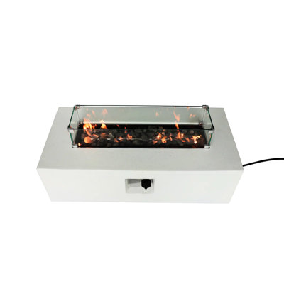 Table rectangulaire pour foyer d'extérieur au propane en béton renforcé de fibres avec 60 000 56 po, flamme réglable, housse pour la protection extérieure du béton, 50 000 42 po, flamme par bouton-poussoir,
