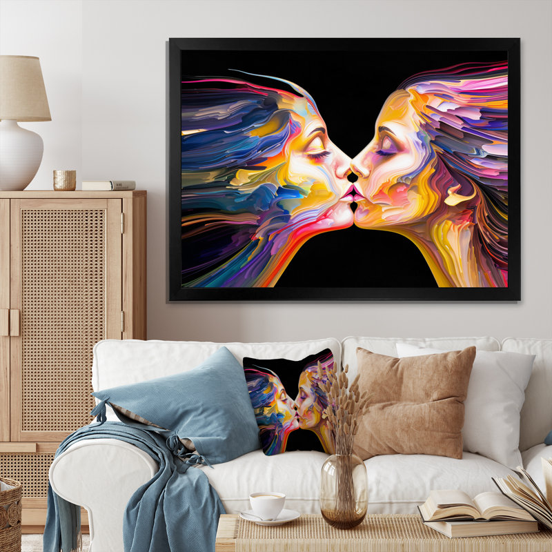 " Metaphorical Mind II ", 34" H x 44" W x 1.5" D, Black Single Picture Framed
