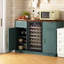 Mini armoire à réfrigérateur cannelée avec centrale électrique et porte-verres à pied - Buffet haut de 38,8 po avec tiroir de rangement, armoire de bar pour le salon-774330894