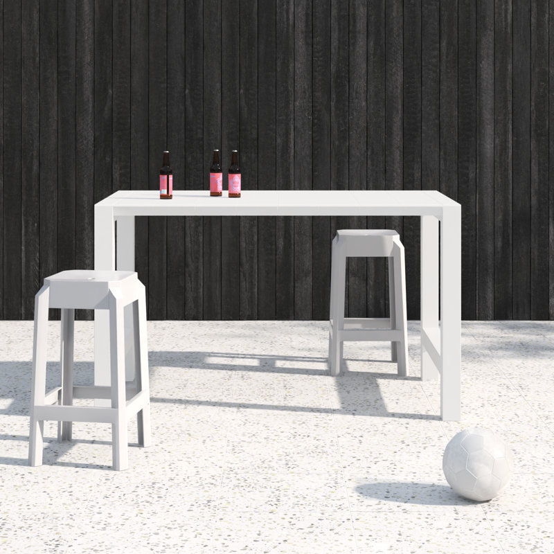 Farrah Rectangular Extendable Outdoor Bar Table , 39 " W 39.37 " D, White