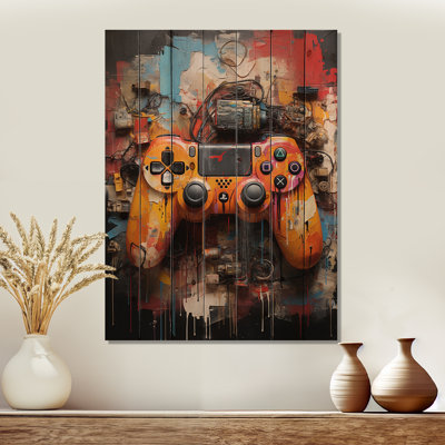 Colourful Video Game Gameplay Delight I - Fashion Wood Decor On Natural Pine Wood