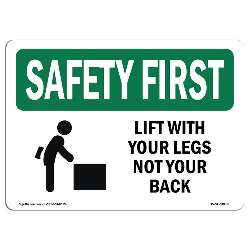 Safety First Sign, 18" H x 24" W x 0.1" D