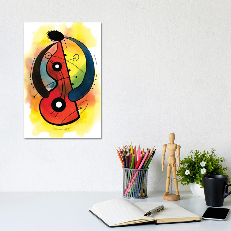 Red Guitar by Stacey Brown - Gallery-Wrapped Canvas Giclée on Canvas, Canvas, 20.32 cm H x 30.48 cm W