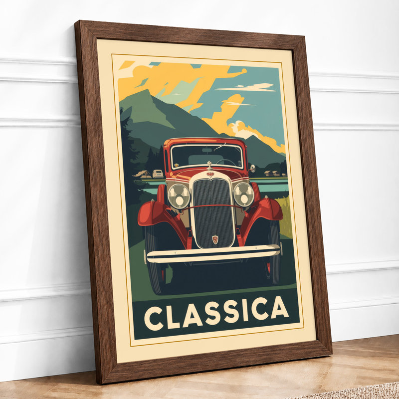 Classica Automotive Art Deco - Print, Walnut, A3 - 42.0 x 29.7 cm