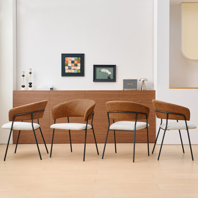 Andrya Chunky Weave Fabric Upholstered Armchair