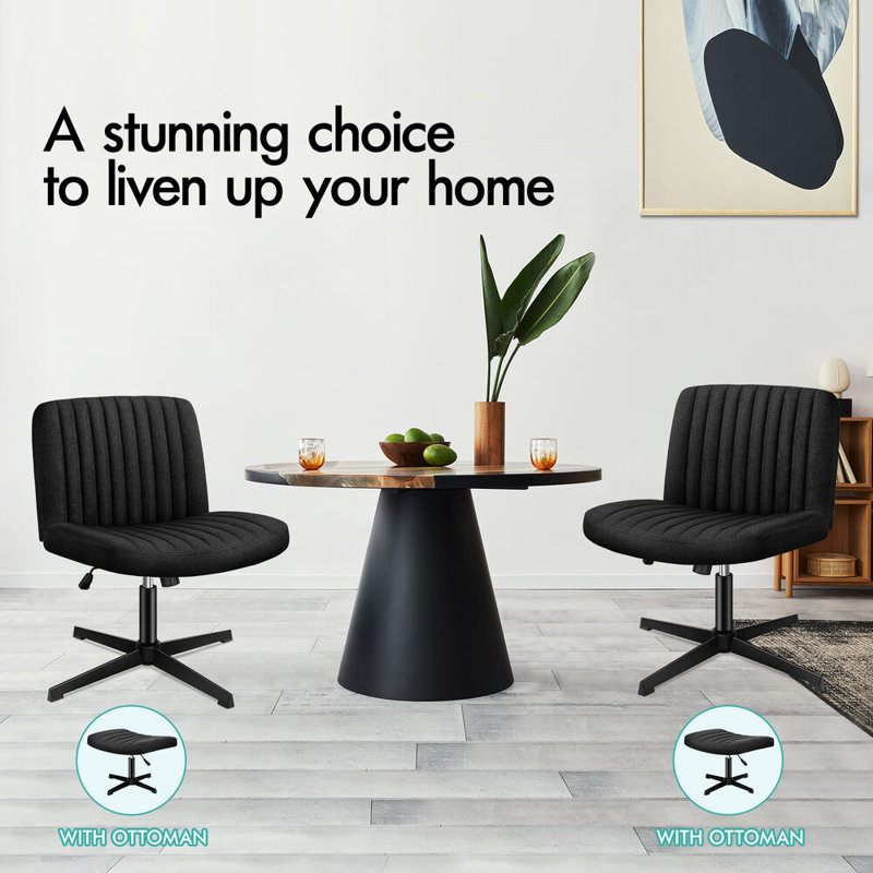 Office Chair with Ottoman, Black