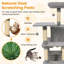 Arbre à chat de 58 po de hauteur à plusieurs niveaux avec perchoir tapissier et condo pour chat, hamac confortable gris clair-1231424521