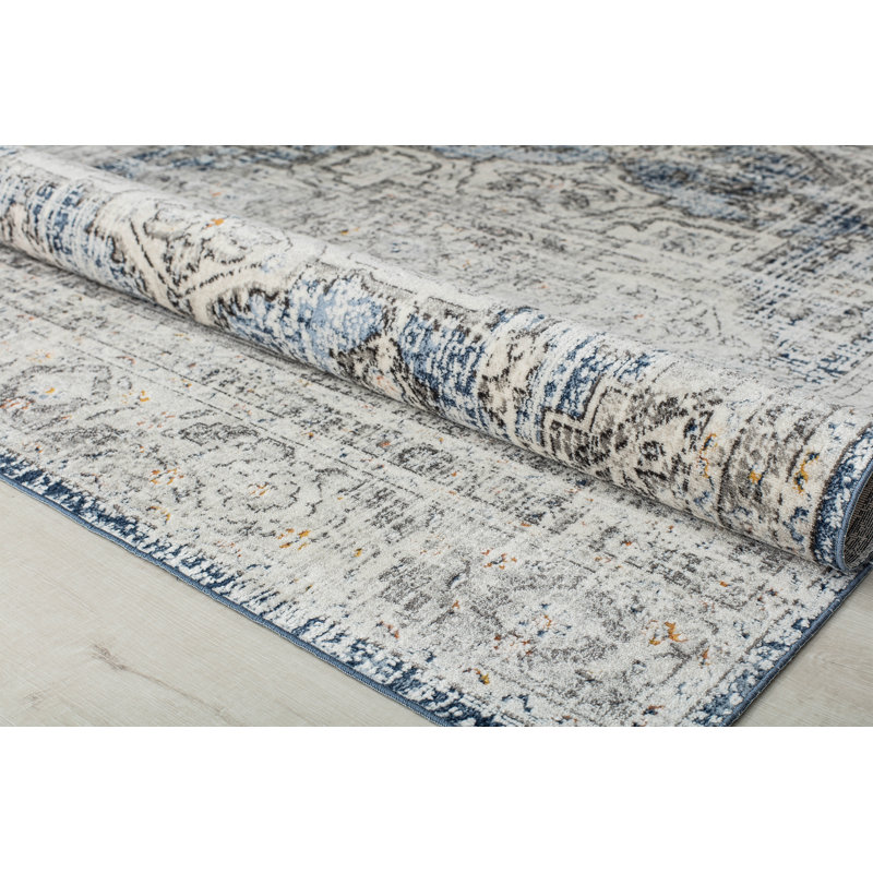 Tapis à motif éclos rétro Magnolia, Rectangle 2 pi 6 po x 4 pi