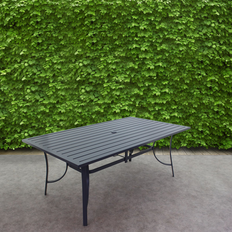 Table de salle à manger en aluminium Abbie-Lea, L 42 po x L 84 po x H 28 po
