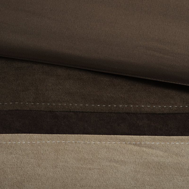 Édredon brun en faux suède - 7 pièces pour très grand lit avec tissu brodé pour lit de bébé