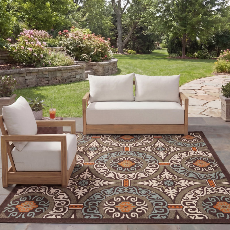 Tapis oriental d'intérieur / extérieur Coucou Performance, Rectangle 8 pi x 11 pi