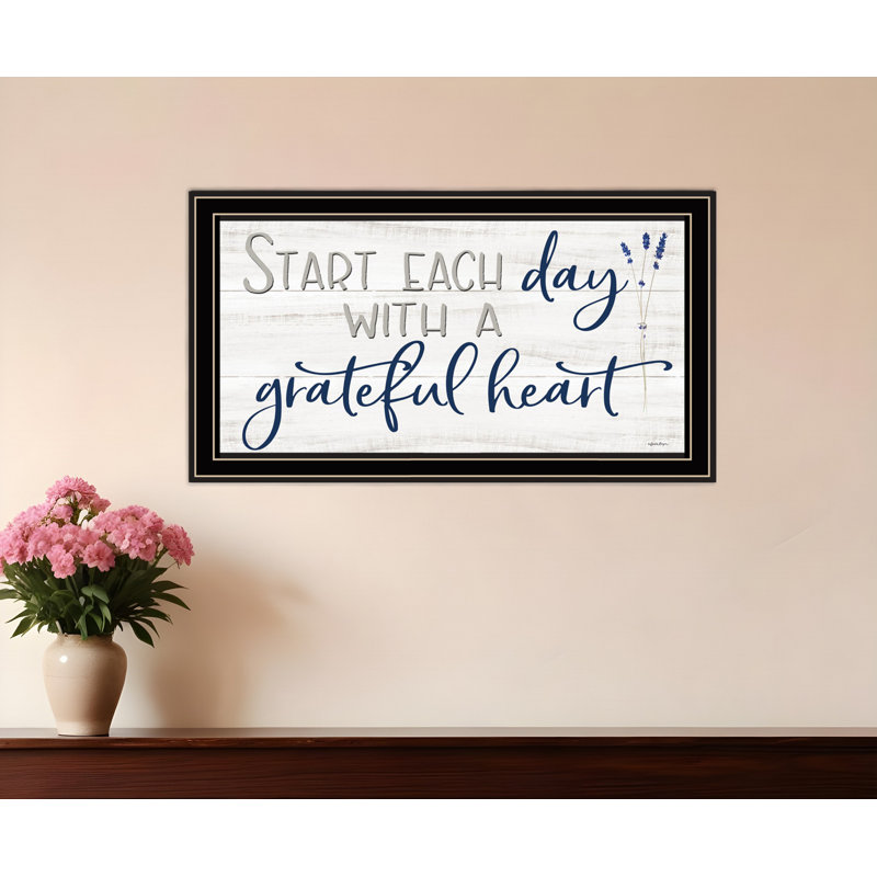 «Grateful Heart», impression murale encadrée noire