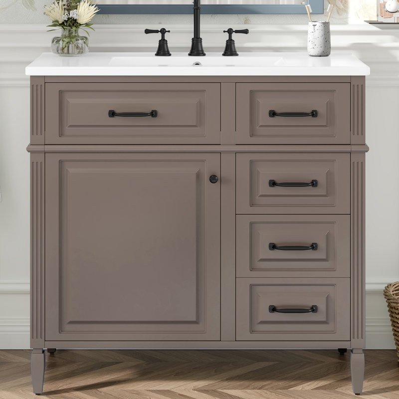 Meuble-lavabo simple 36 po, Jaune