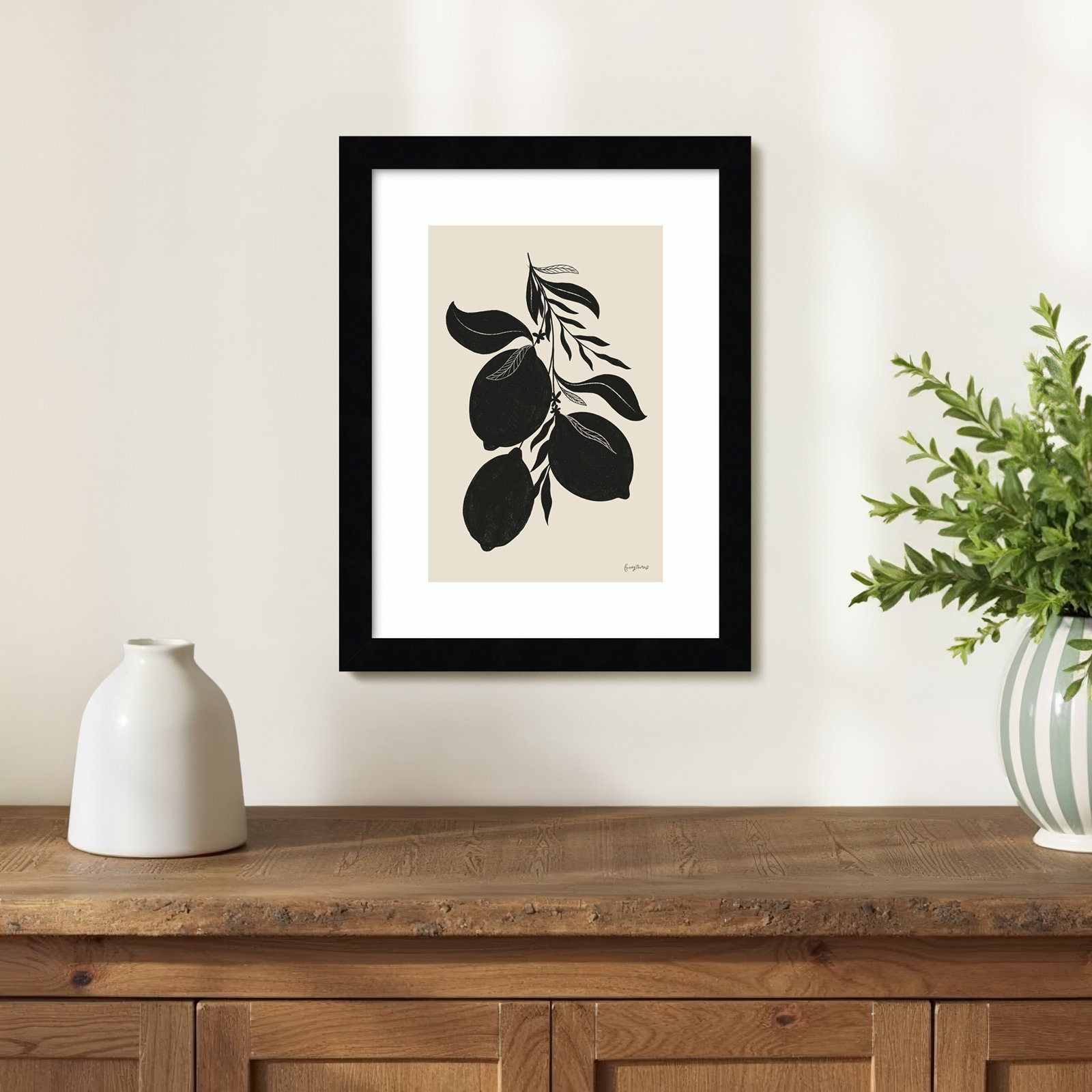 Lemon Silhouette I by Becky Thorns, 13" H x 10" H x 1" D