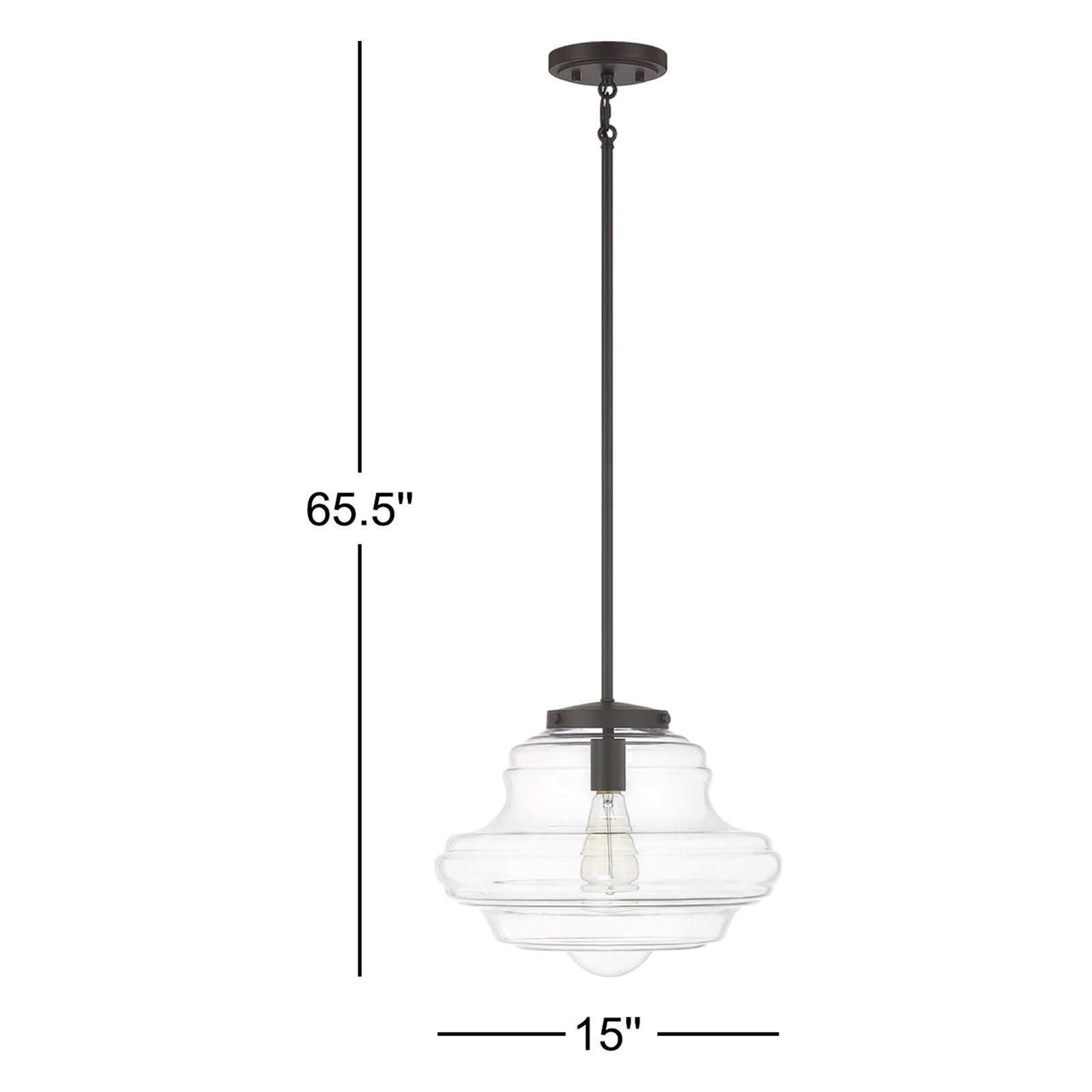 Marah 1-Light Dimmable Schoolhouse Single Pendant , Oil Rubbed Bronze