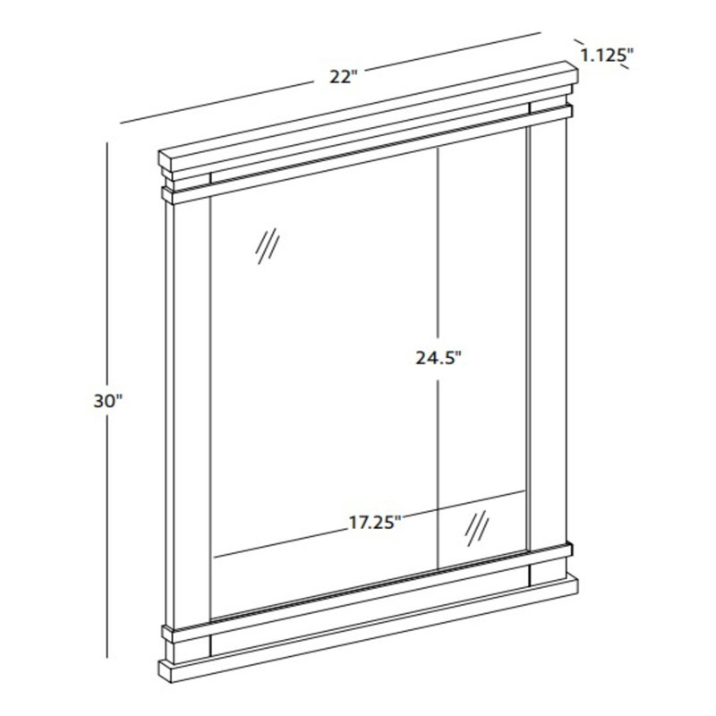 Lankford Wood Mirror, 22 x 1.25 x 30, Walnut
