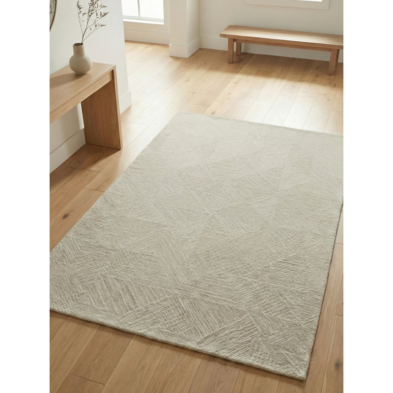 Caprice Wool Geometric Area Rug, Rectangle 10' x 14', Light Blue/Ivory