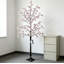 Arbre de fleurs de cerisier artificiel 6 pi avec 96 lumières féeriques à DEL blanc chaud, arbre illuminé pour la maison
