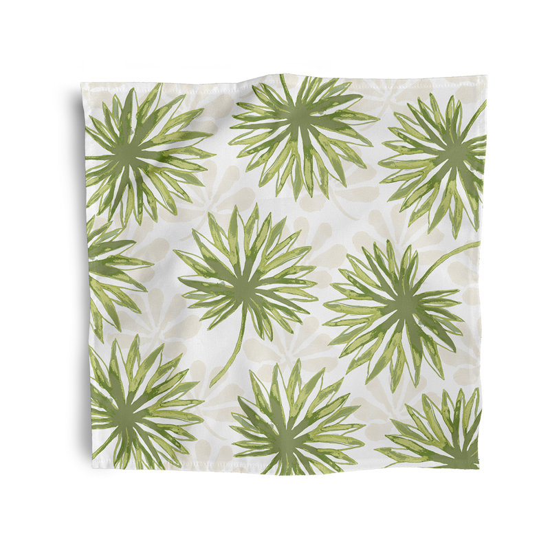 Betterton Polyester Floral Square Napkin, Green
