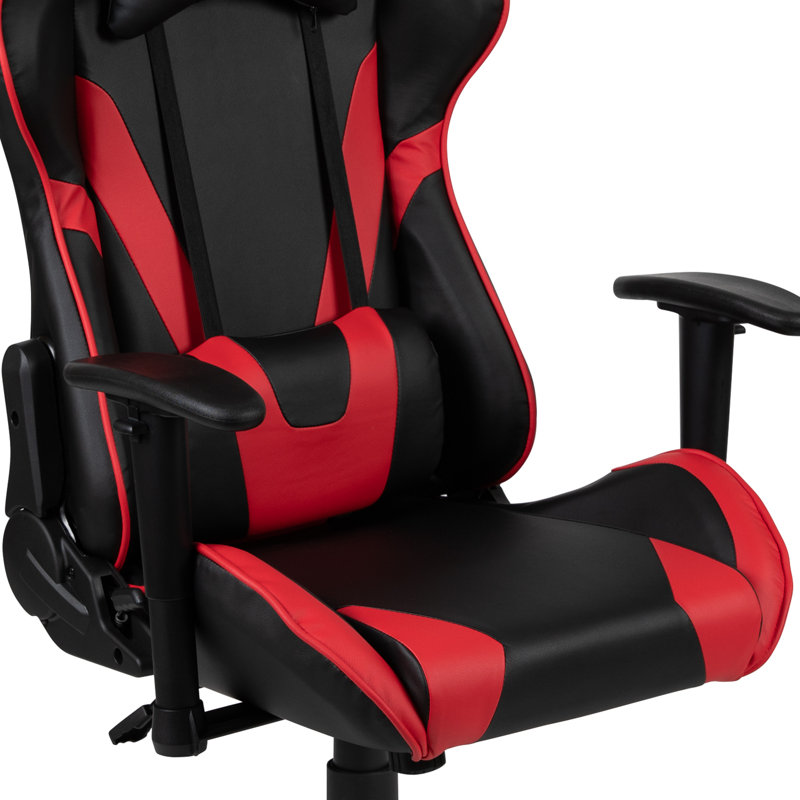 Bridesdale 2 Piece Computer Desk Office Set, Red/Black