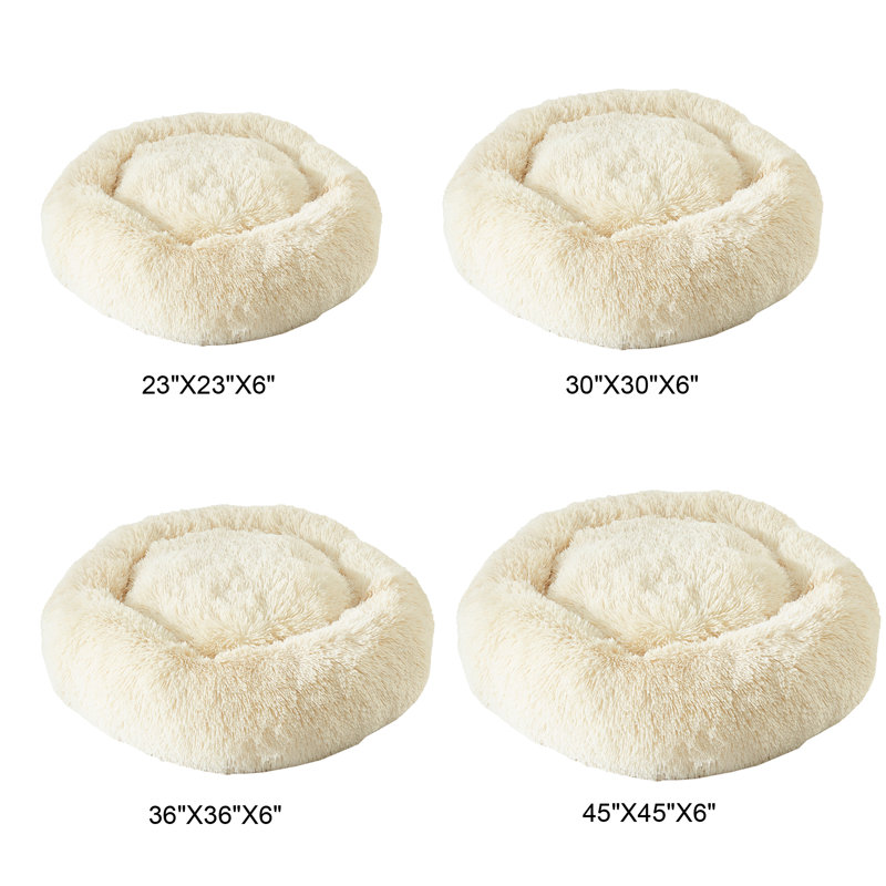 Polyester Pet Bed, Extra Small (58.4cm W x 58.4cm D x 15.2cm H), Ivory