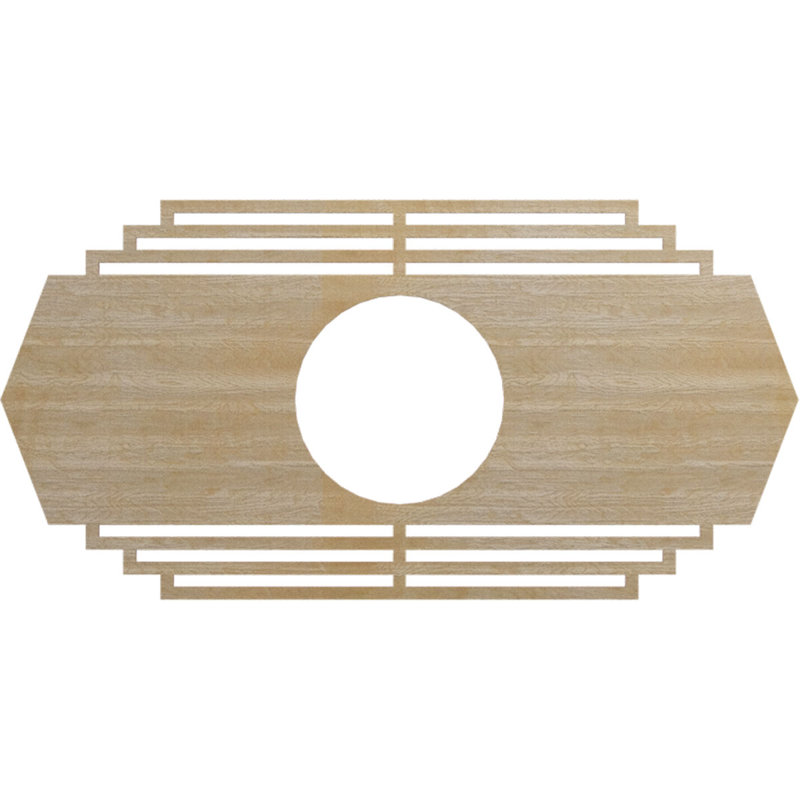 Médaillon de plafond en bois Chrysler, Hickory, H 20 po x l 40 po x P 0,38 po