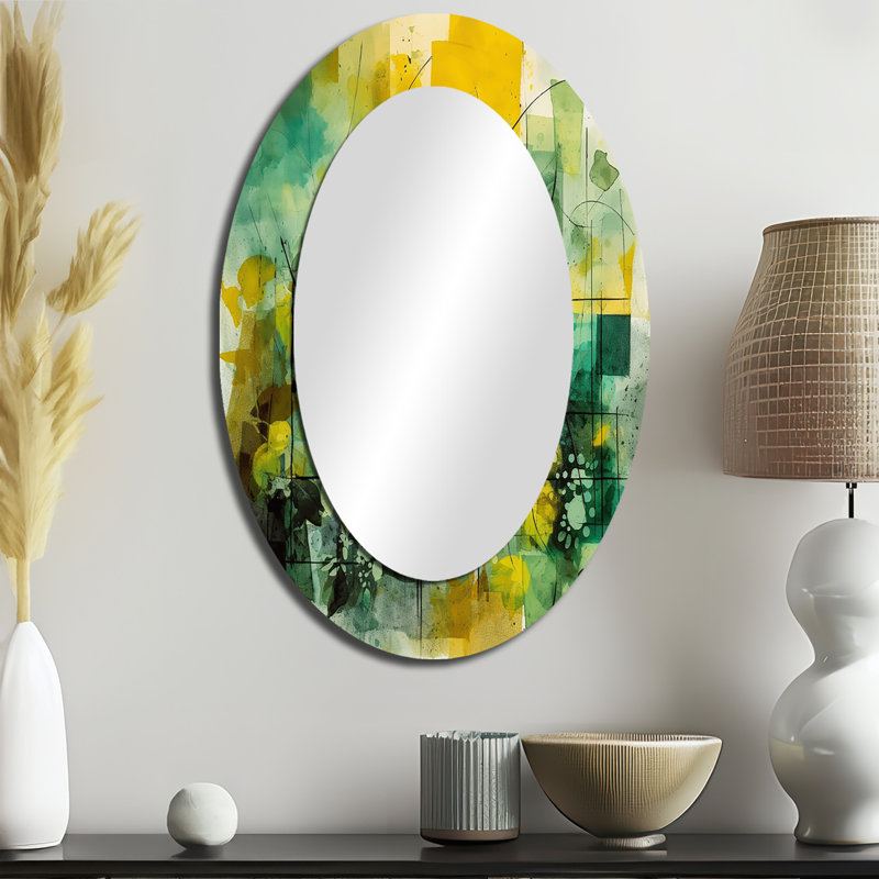 Green Balancing - Miroir mural moderne ovale, 36 po x 24 po
