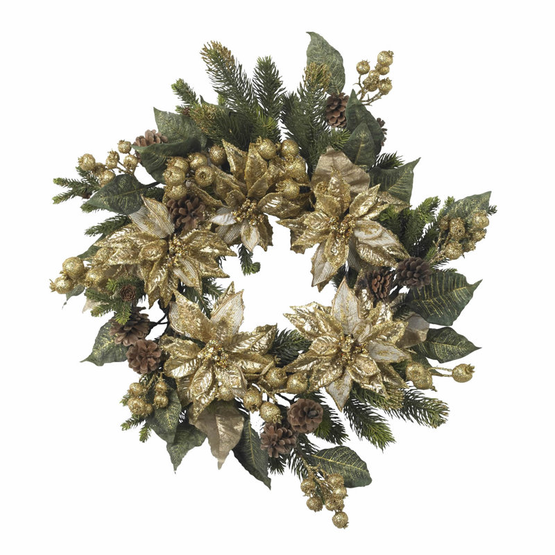 Couronne dorée poinsettia