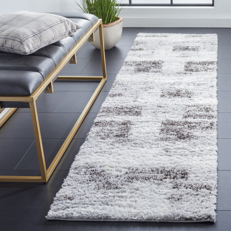Tapis abstrait Omaury Performance, Tapis de couloir 2 pi 3 po x 8 pi