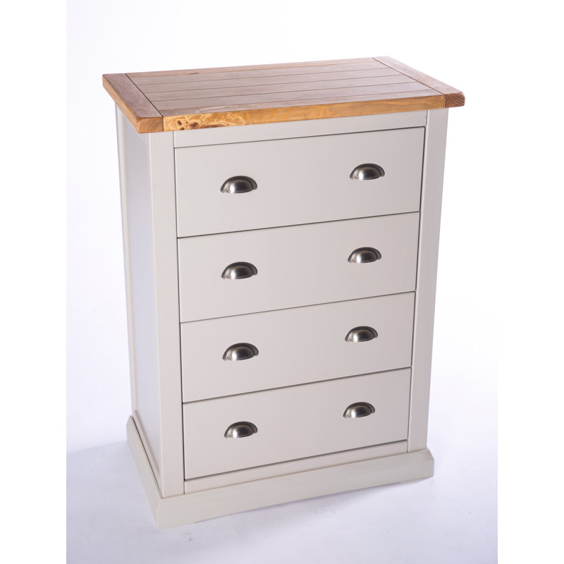 Dwayne 70cm W 4 - Drawer Chest of Drawers, Grey, Chrome