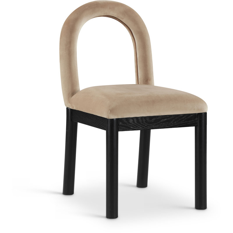 Chaise Macleod, Velours beige, Noir, noir, noir, noir