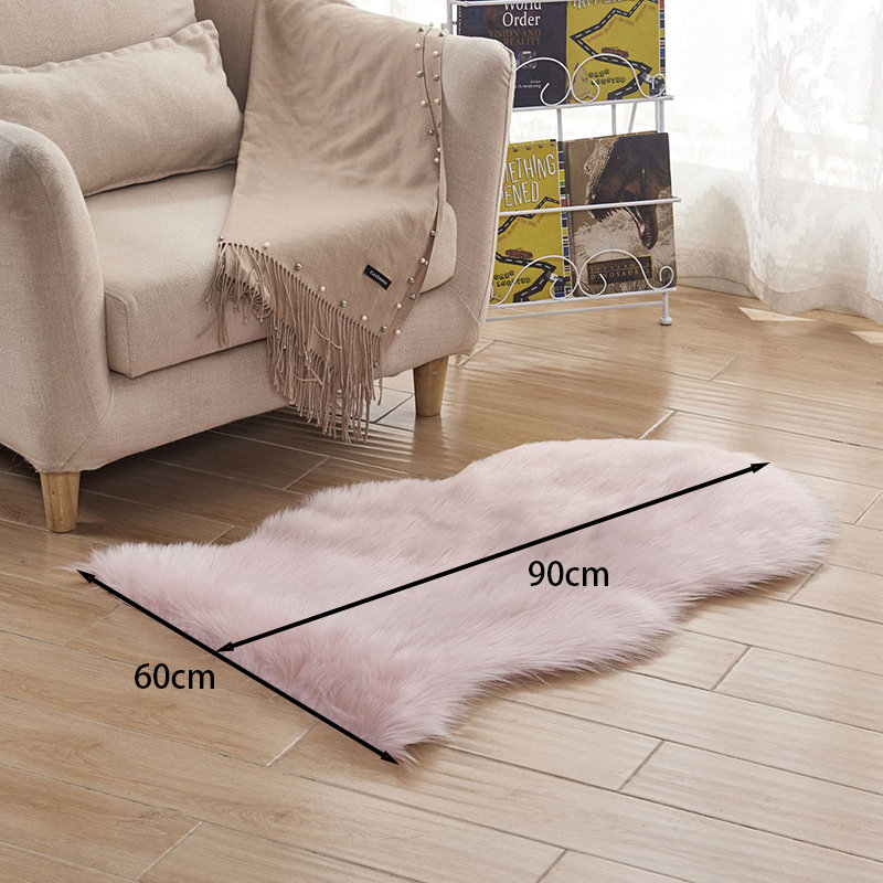 Solid Colour Faux Sheepskin 90cm X 60cm Area Rug