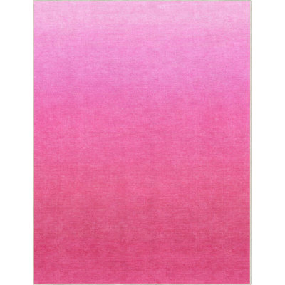 Shanea Ombre Pink Modern Geometric Flat-Weave Rug