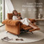 Fauteuil inclinable électrique surdimensionné 48 po avec ports USB-A et USB-C, accoudoirs coussinés et repose-pieds allongé, brun Sienna-1491186230