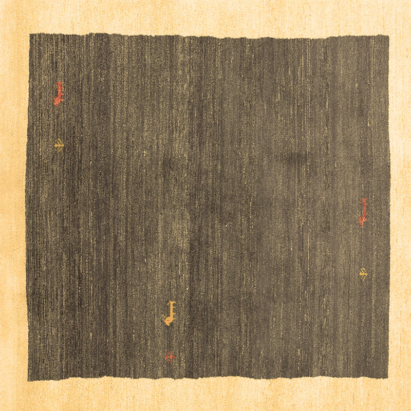 Tapis contemporains brun lavable à la machine 2774, Carré de 6 pi