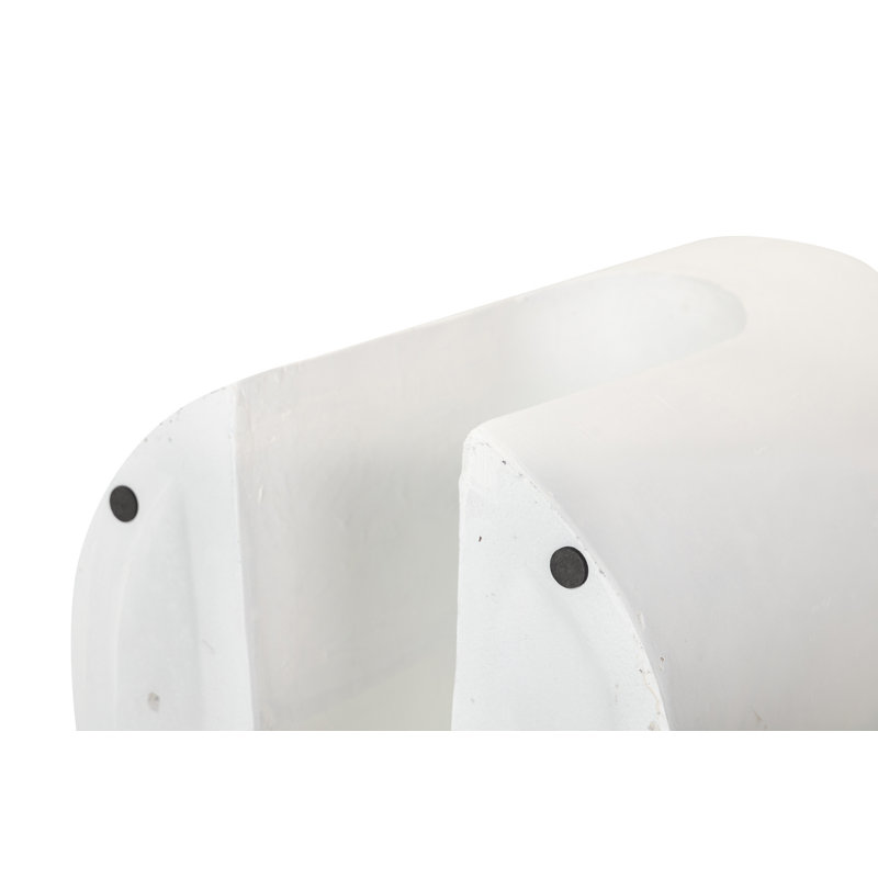 Pedestal End Table, White