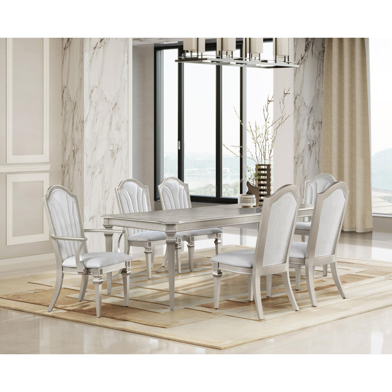 Ensemble de salle à manger à rallonge Miladinka Elegant Design - Chêne argenté, 6