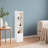 Freestanding Storage Cabinet Small Narrow Corner Bookcase Open Shelves Tower Rack With Door-1897239597-1897239596