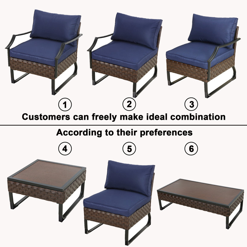 Clarysville 6 - Person Patio Conversation Set with Cushions