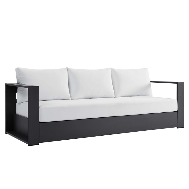 Tahoe Gray White Powder-Coated Aluminum Outdoor Sofa