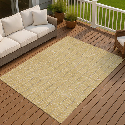 Tapis rayé Chantille ACN3038 lavable à la machine pour intérieur/extérieur