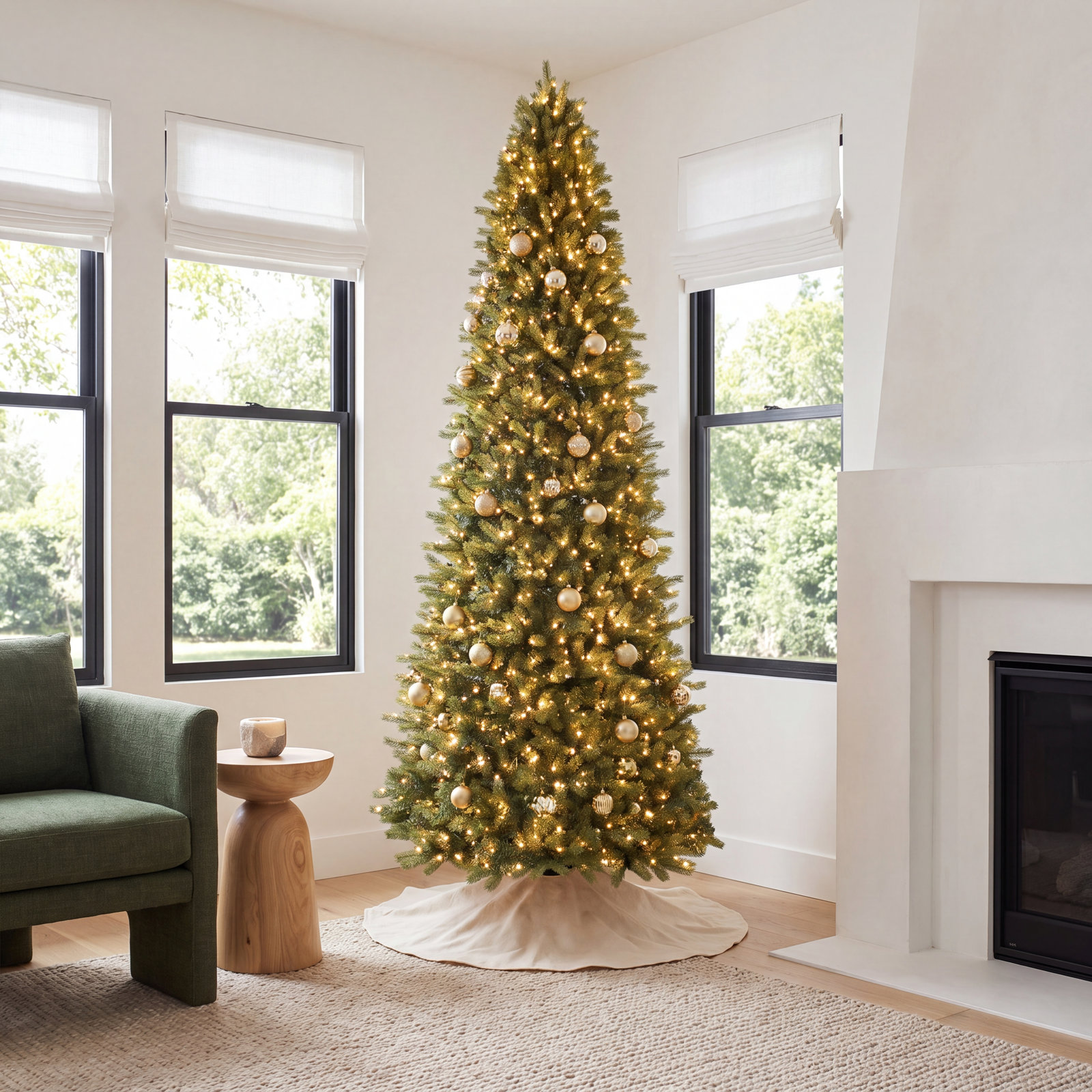 Slim 12' Pre-Lit Fir Christmas Tree