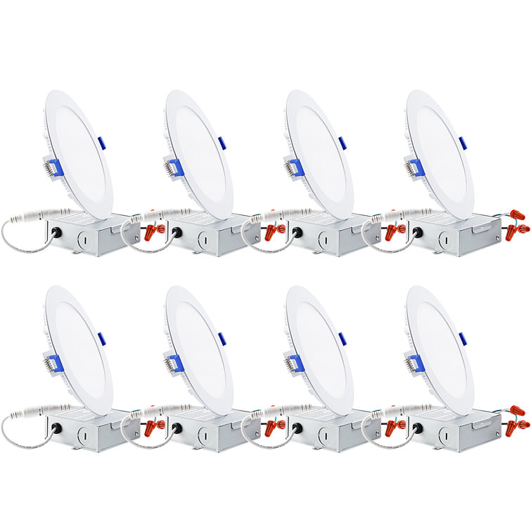 12W 6 Inch LED Recessed Lighting with Junction Box, 4000K Cool White, 5%-100% Dimmable
